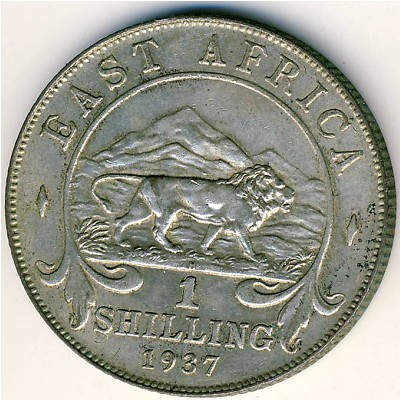 East Africa, 1 shilling, 1937–1944
