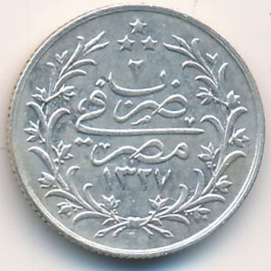 Egypt, 1 qirsh, 1910–1911