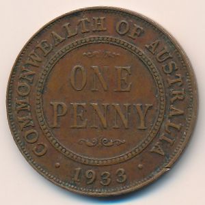 Австралия, 1 пенни (1933 г.)