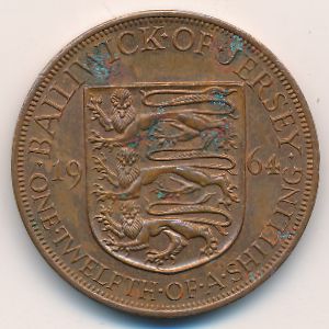 Джерси, 1/12 шиллинга (1964 г.)