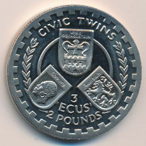 Остров Уайт., 3 экю - 2 фунта (1996 г.)