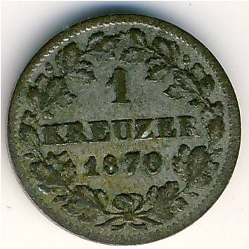 Бавария, 1 крейцер (1870 г.)