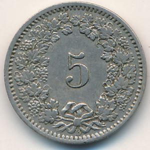 Швейцария, 5 раппенов (1914 г.)
