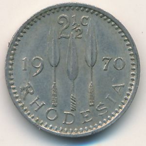 Родезия, 2 1/2 цента (1970 г.)