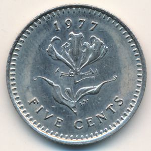 Rhodesia, 5 cents, 1977