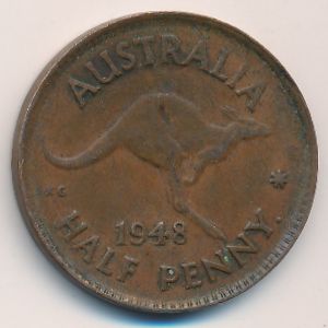 Australia, 1/2 penny, 1948