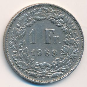 Швейцария, 1 франк (1969 г.)