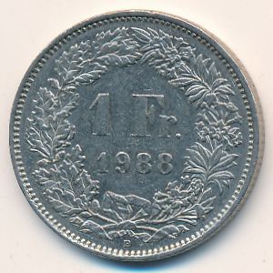 Швейцария, 1 франк (1988 г.)