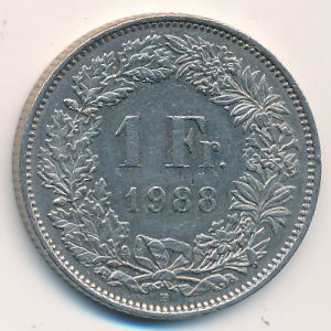 Швейцария, 1 франк (1988 г.)