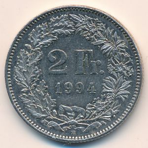 Switzerland, 2 francs, 1994