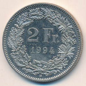 Switzerland, 2 francs, 1994