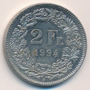 Switzerland, 2 francs, 1994