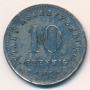 Ашаффенбург., 10 пфеннигов (1917 г.)