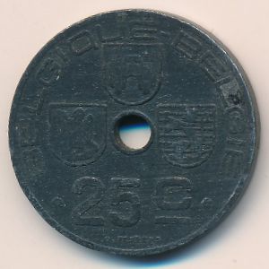 Belgium, 25 centimes, 1943