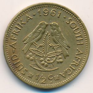ЮАР, 1/2 цента (1961 г.)