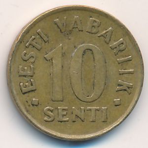 Estonia, 10 senti, 1992