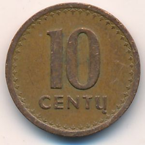 Литва, 10 центов (1991 г.)