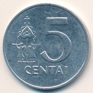 Lithuania, 5 centai, 1991