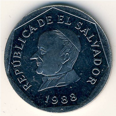 Сальвадор, 25 сентаво (1988–1999 г.)