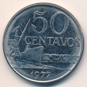 Brazil, 50 centavos, 1977