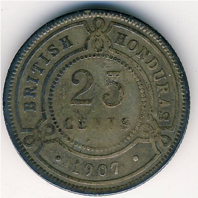 Британский Гондурас, 25 центов (1907 г.)