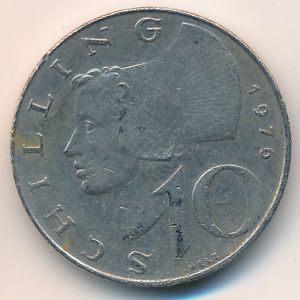 Австрия, 10 шиллингов (1976 г.)