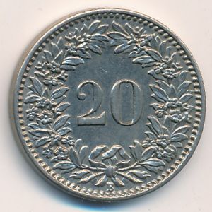 Швейцария, 20 раппенов (1912 г.)