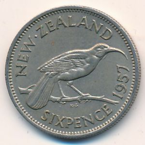 Новая Зеландия, 6 пенсов (1957 г.)
