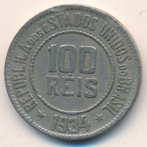 Brazil, 100 reis, 1934