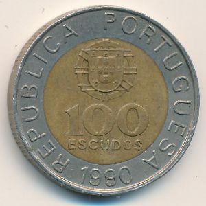 Portugal, 100 escudos, 1990