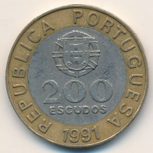 Portugal, 200 escudos, 1991