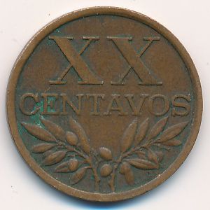 Португалия, 20 сентаво (1968 г.)