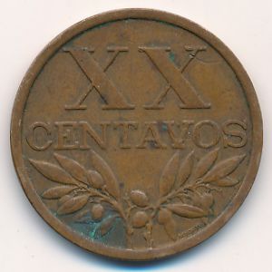 Португалия, 20 сентаво (1968 г.)