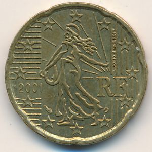 France, 20 euro cent, 2001