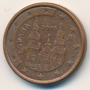 Spain, 1 euro cent, 2005