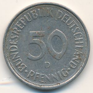 ФРГ, 50 пфеннигов (1974 г.)