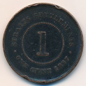 Straits Settlements, 1 cent, 1897