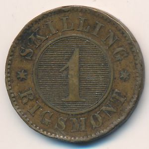 Denmark, 1 skilling rigsmont, 1856