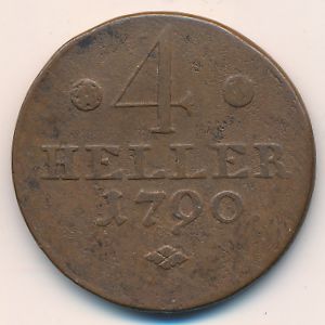 Гессен-Кассель, 4 геллера (1790 г.)