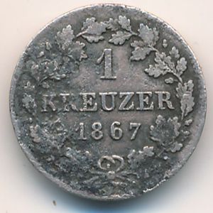 Бавария, 1 крейцер (1867 г.)