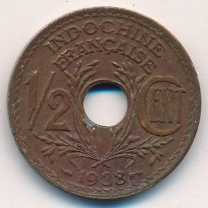 Французский Индокитай, 1/2 цента (1938 г.)