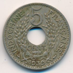 French Indo China, 5 cents, 1939