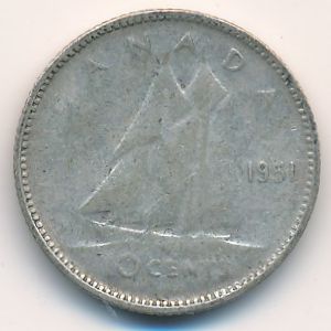 Канада, 10 центов (1951 г.)