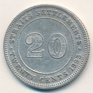 Стрейтс-Сетлментс, 20 центов (1893 г.)
