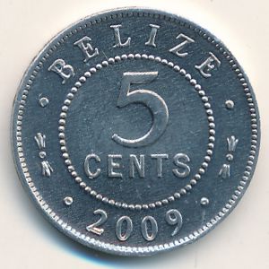 Белиз, 5 центов (2009 г.)
