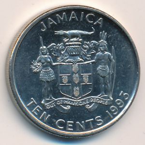Ямайка, 10 центов (1993 г.)