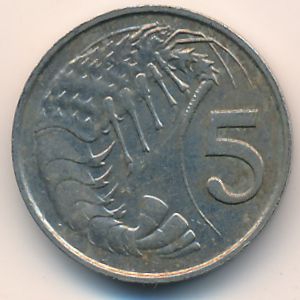 Каймановы острова, 5 центов (1982 г.)