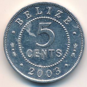 Belize, 5 cents, 2003