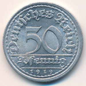 Веймарская республика, 50 пфеннигов (1919 г.)