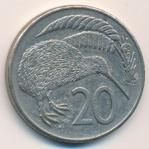 Новая Зеландия, 20 центов (1982 г.)